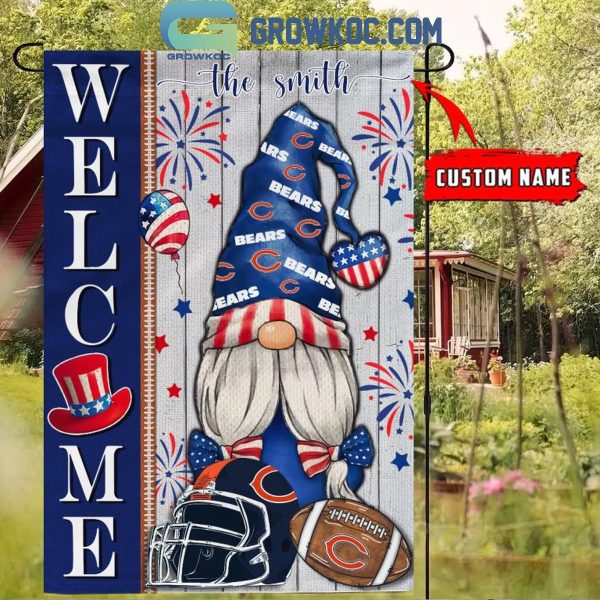 Chicago Bears Football Welcome 4th Of July Personalized House Garden Flag