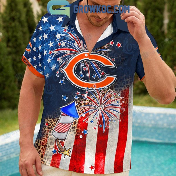 Chicago Bears Patriot Fan Happy 4th Of July Hawaiian Shirts
