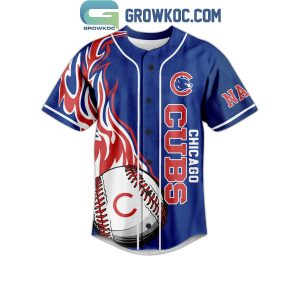 Chicago Cubs Flames You Have To C It Personalized Baseball Jersey