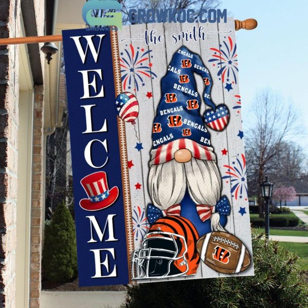 Cincinnati Bengals Football Welcome 4th Of July Personalized House Garden Flag