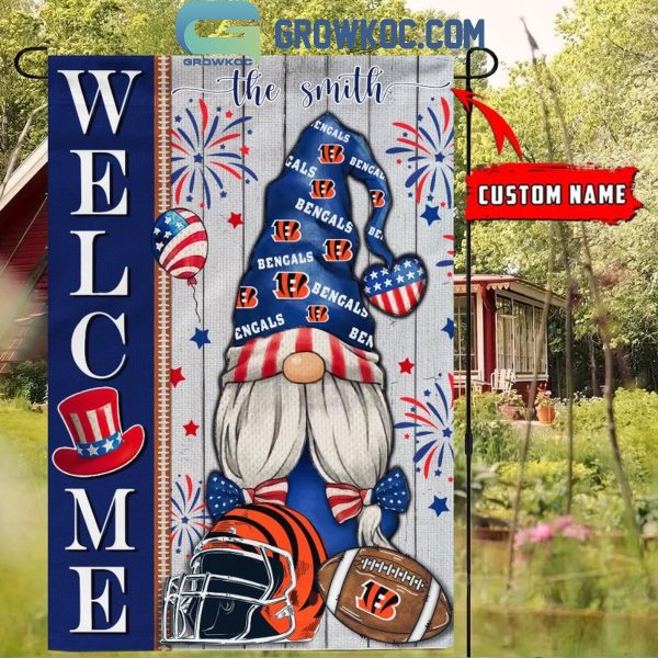 Cincinnati Bengals Football Welcome 4th Of July Personalized House Garden Flag