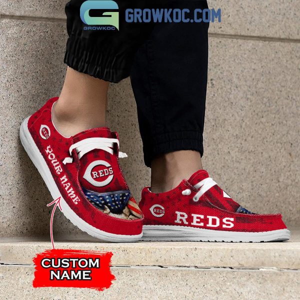 Cincinnati Reds American Proud Personalized Hey Dude Shoes