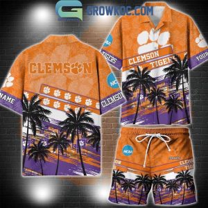 Clemson Tigers Coconut Tree Summer Lover Personalized Hawaiian Shirt