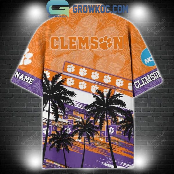 Clemson Tigers Coconut Tree Summer Lover Personalized Hawaiian Shirt