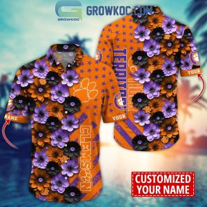 Clemson Tigers Summer Flower Love Fan Personalized Hawaiian Shirt