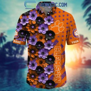 Clemson Tigers Summer Flower Love Fan Personalized Hawaiian Shirt