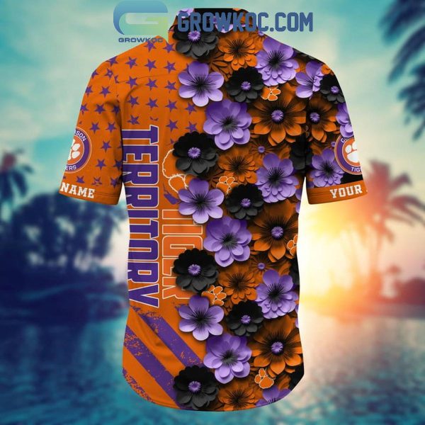 Clemson Tigers Summer Flower Love Fan Personalized Hawaiian Shirt