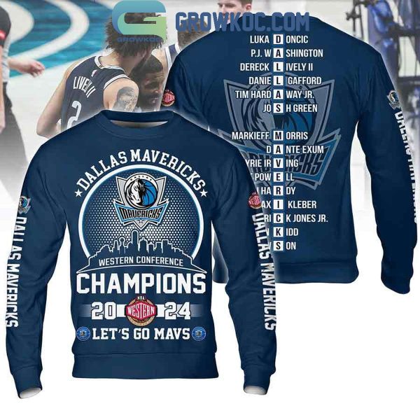 Dallas Mavericks Western Conference Champions 2024 Skyline Hoodie Shirts