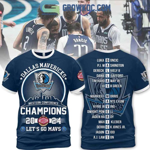 Dallas Mavericks Western Conference Champions 2024 Skyline Hoodie Shirts