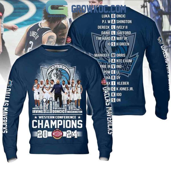 Dallas Mavericks Western Conference Champions 2024 Squad Name Hoodie Shirts