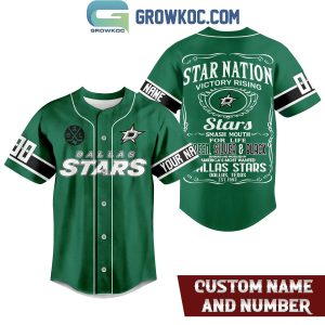 Dallas Stars Star Nation Green Silver Black Personalized Baseball Jersey
