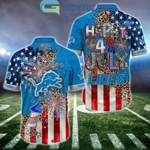Detroit Lions Patriot Fan Happy 4th Of July Hawaiian Shirts