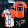 Detroit Tigers Who’s Your Tiger Flames Personalized Baseball Jersey
