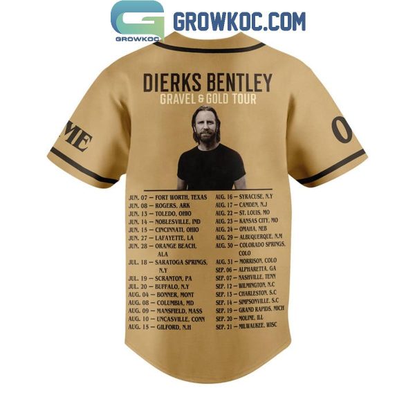 Dierks Bentley Gravel And Gold Tour 2024 Personalized Baseball Jersey