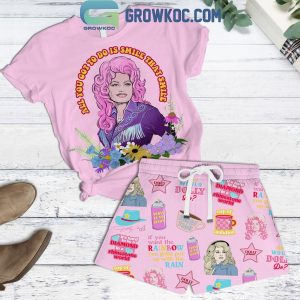 Dolly Parton All You Got To Do Is Smile Pink Version T-Shirt Short Pants
