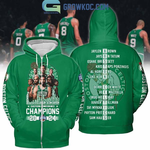 Eastern Conference Champions 2024 Boston Celtics Basketball Lines Up 2024 Hoodie T Shirt