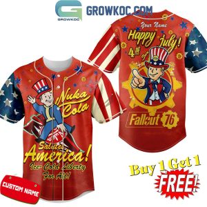 Fallout Happy 4th Of July Salut America Personalized Baseball Jersey