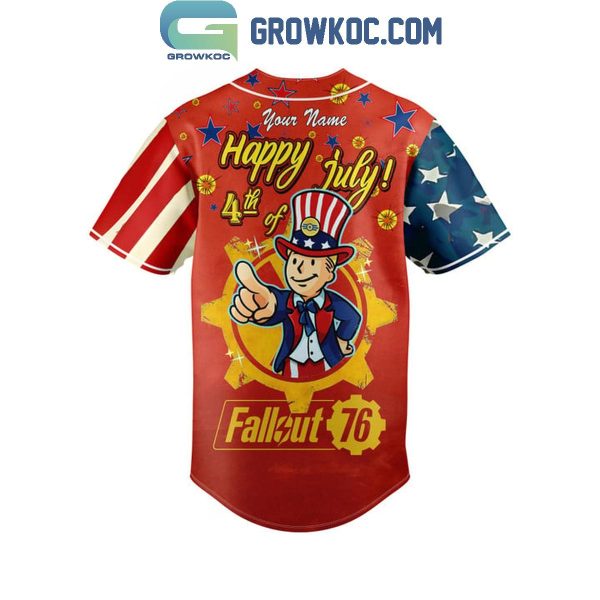 Fallout Happy 4th Of July Salut America Personalized Baseball Jersey
