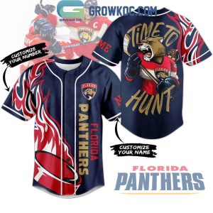Florida Panthers Time To Hunt Flame Personalized Baseball Jersey