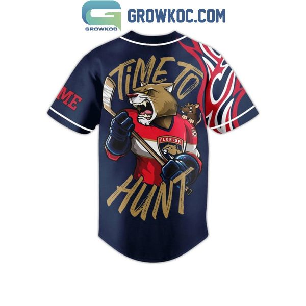 Florida Panthers Time To Hunt Flame Personalized Baseball Jersey