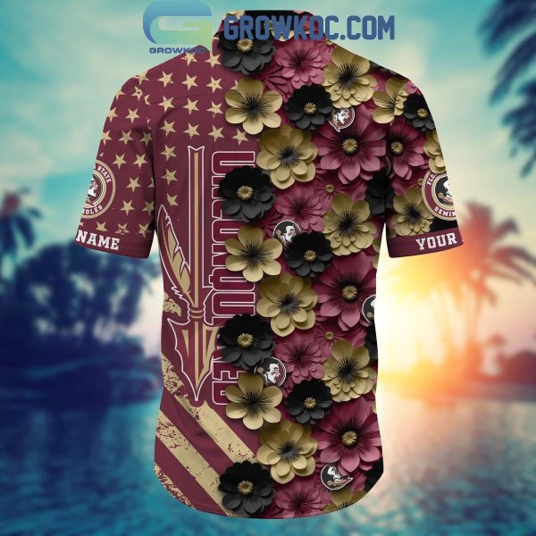 Florida State Seminoles Summer Flower Love Fan Personalized Hawaiian Shirt