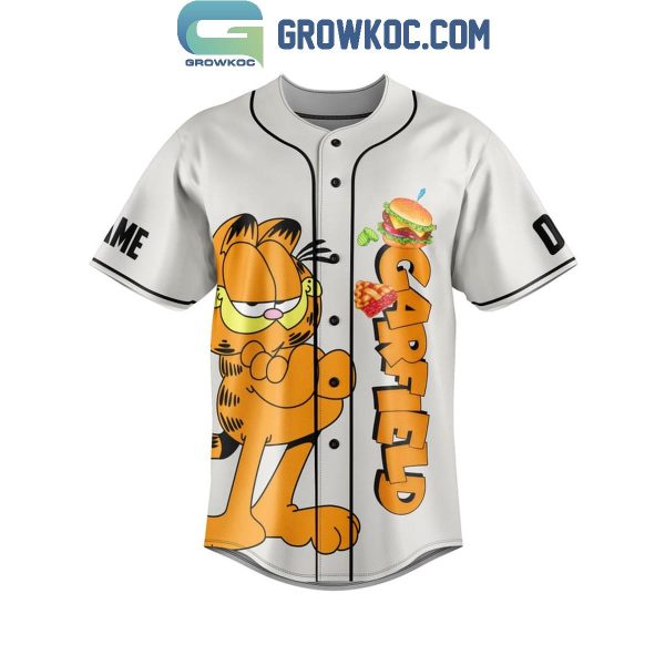 Garfield Time Is Precious Waste It Wisely Personalized Baseball Jersey