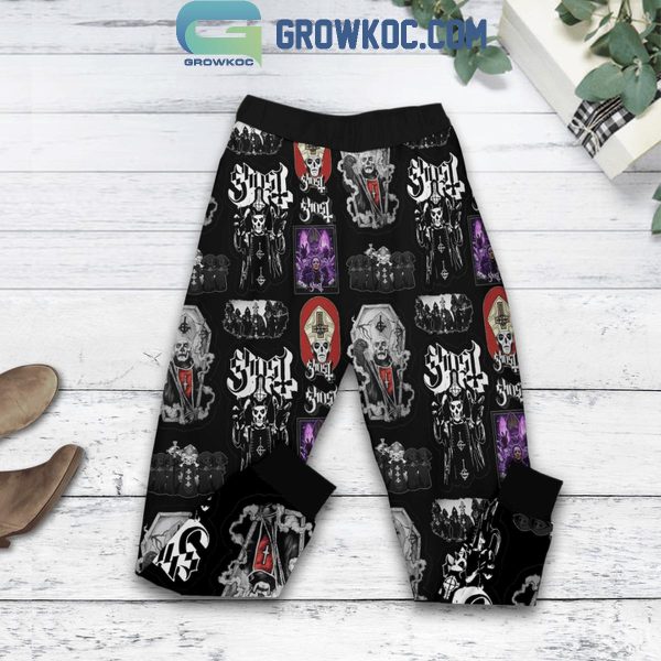 Ghost Mary On A Cross Square Hammer Fleece Pajamas Set