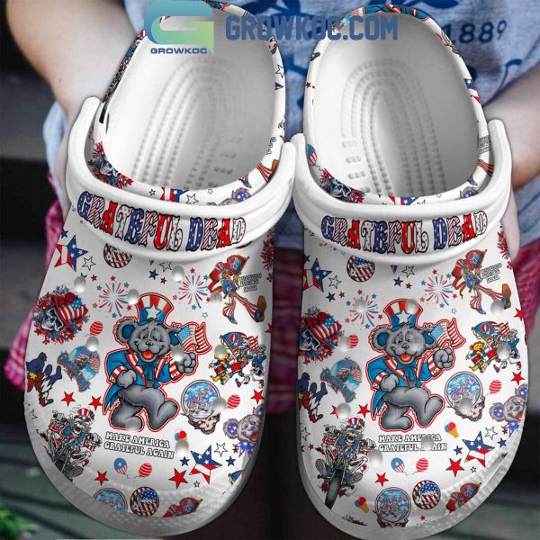 Grateful Dead Make America Grateful Again White Crocs Clogs