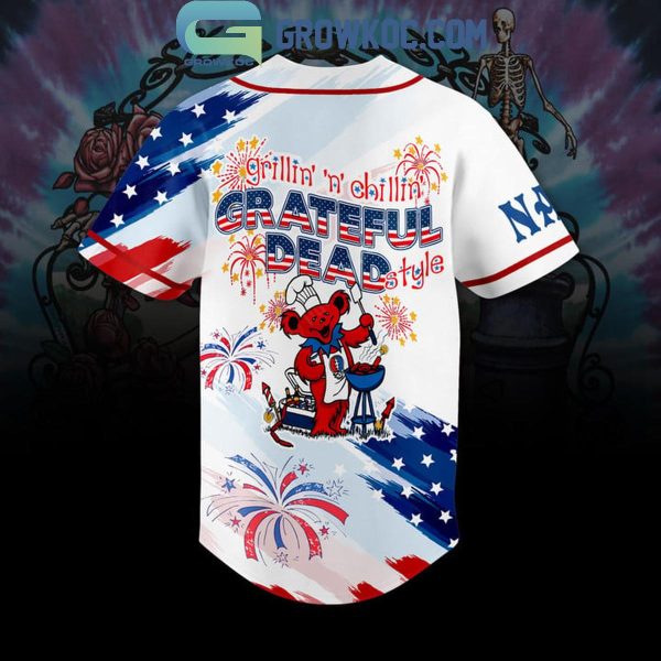 Grillin’ And Chillin’ Grateful Dead Style Personalized Baseball Jersey