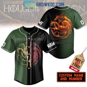 House Of The Dragon All Must Choose The Black And Green Personalized Baseball Jersey