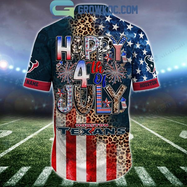 Houston Texans Patriot Fan Happy 4th Of July Hawaiian Shirts