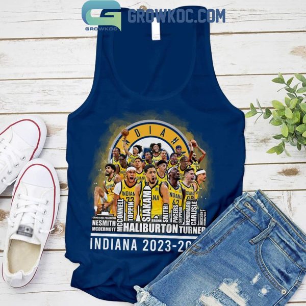Indiana Pacers 2023-2024 Player Name Lineup Skyline T-Shirt