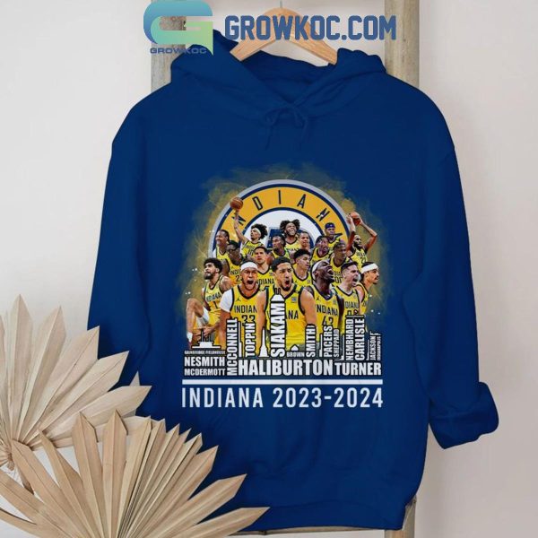 Indiana Pacers 2023-2024 Player Name Lineup Skyline T-Shirt