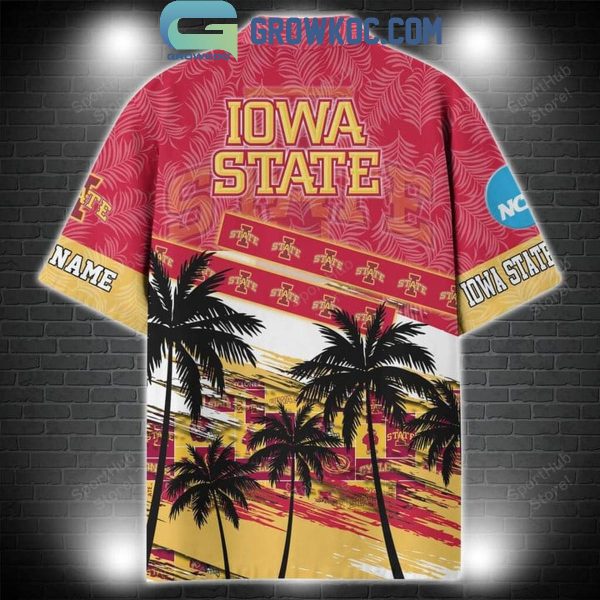 Iowa State Cyclones Coconut Tree Summer Lover Personalized Hawaiian Shirt