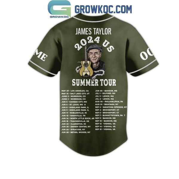 James Taylor 2024 Us Summer Tour 2024 Personalized Baseball Jersey