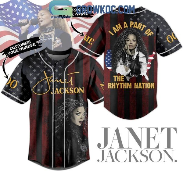 Janet Jackson I Am A Part Of The Rhythm Nation Personalized Baseball Jersey