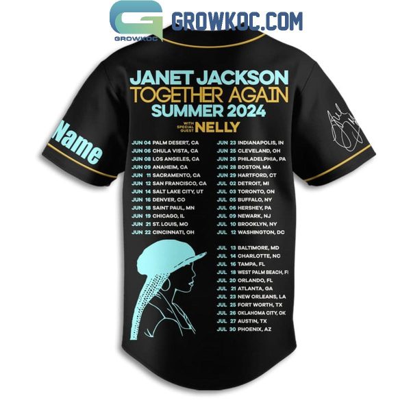 Janet Jackson Together Again Summer 2024 Personalized Baseball Jersey