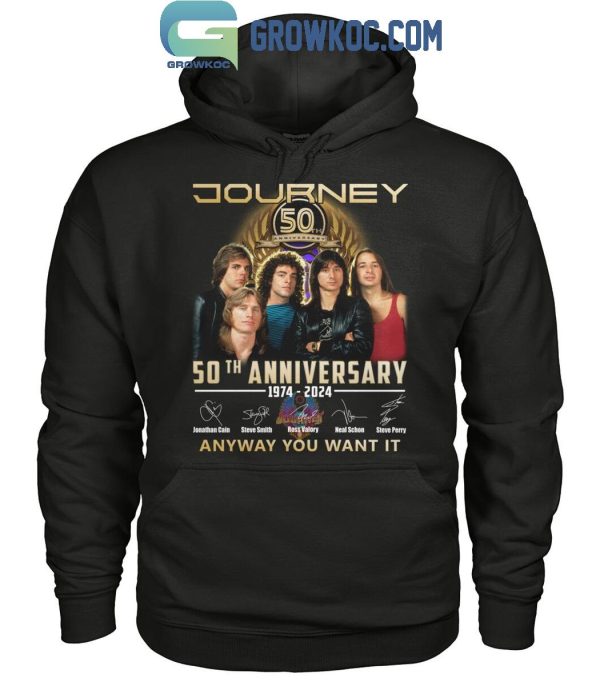 Journey Anyway You Want It 50th Anniversary 1974-2024 T-Shirt