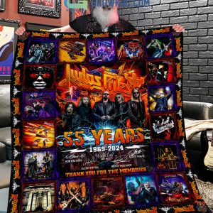 Judas Priest 55 Years 1969 2024 Memories Fleece Blanket Quilt