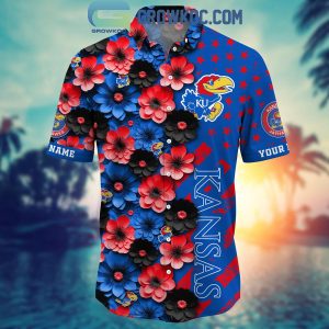 Kansas Jayhawks Summer Flower Love Fan Personalized Hawaiian Shirt