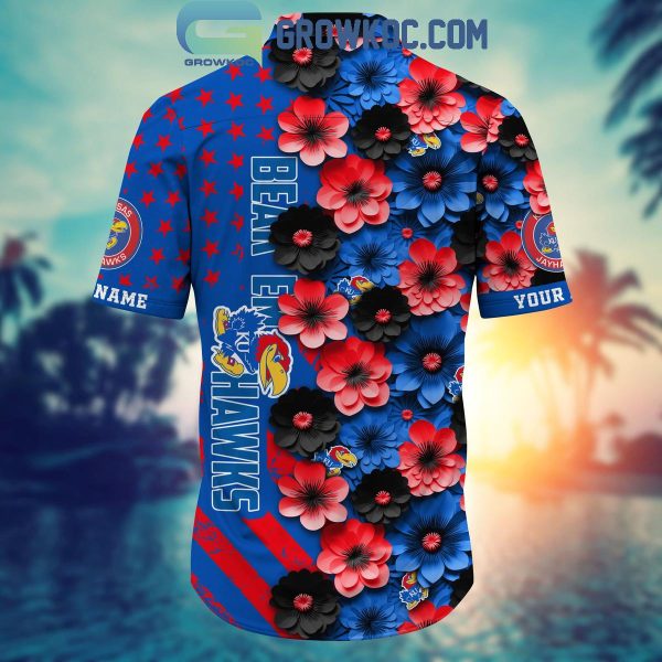 Kansas Jayhawks Summer Flower Love Fan Personalized Hawaiian Shirt