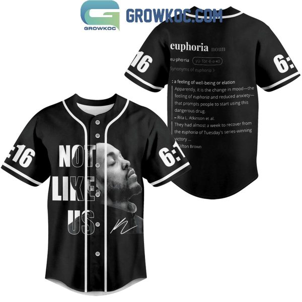 Kendrick Lamar Not Like Us Euphoria Personalized Baseball Jersey