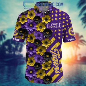 LSU TIGERS Summer Flower Love Fan Personalized Hawaiian Shirt