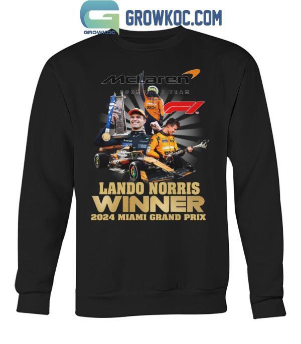 Lando Norris Winner 2024 Miami Grand Prix McLaren F1 Team T-Shirt