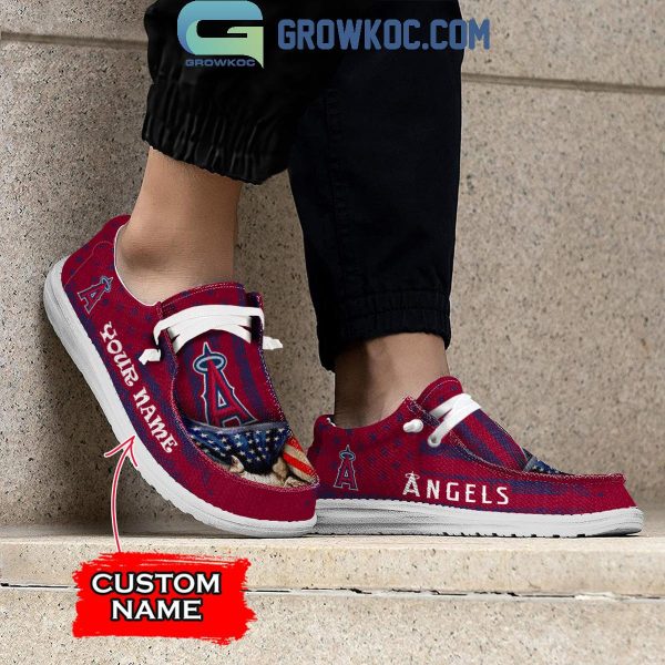 Los Angeles Angels American Proud Personalized Hey Dude Shoes