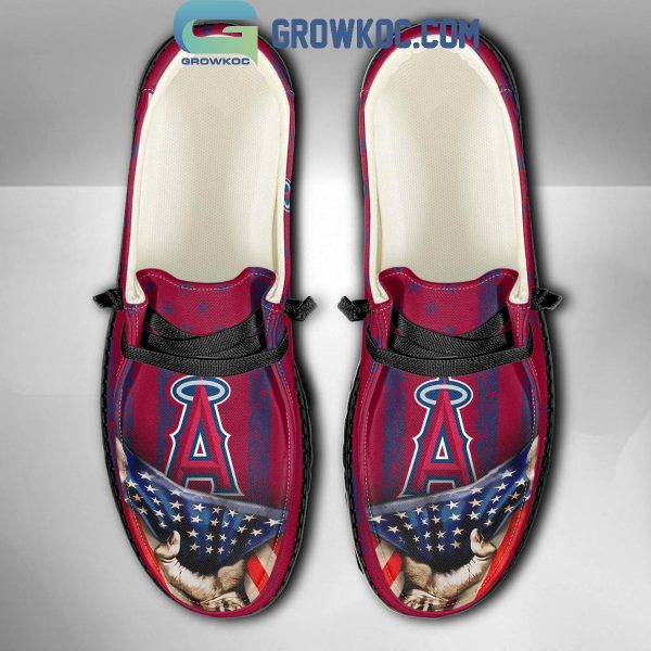 Los Angeles Angels American Proud Personalized Hey Dude Shoes