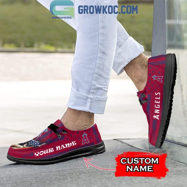 Los Angeles Angels American Proud Personalized Hey Dude Shoes