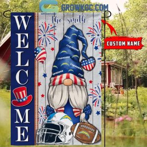Los Angeles Chargers Football Welcome 4th Of July Personalized House Garden Flag