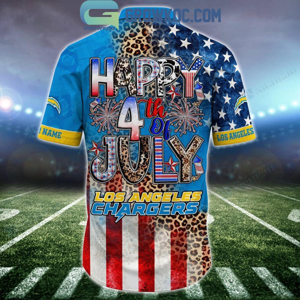 Los Angeles Chargers Patriot Fan Happy 4th Of July Hawaiian Shirts