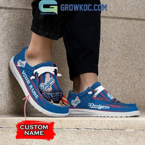 Los Angeles Dodgers American Proud Personalized Hey Dude Shoes